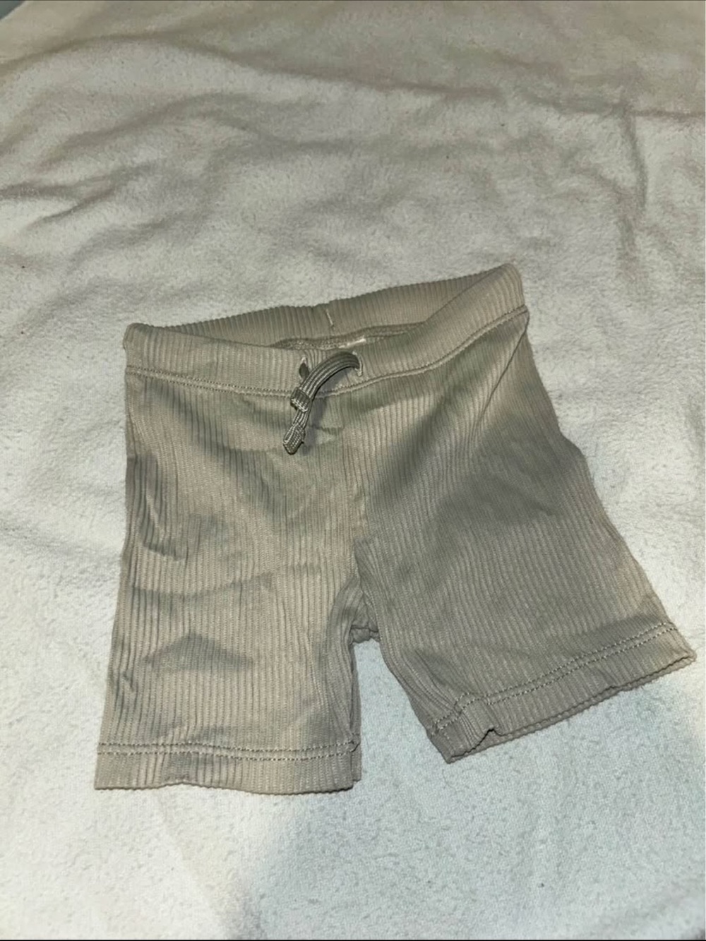 H&M Ribbed Drawstring Bike Shorts in Mint Green